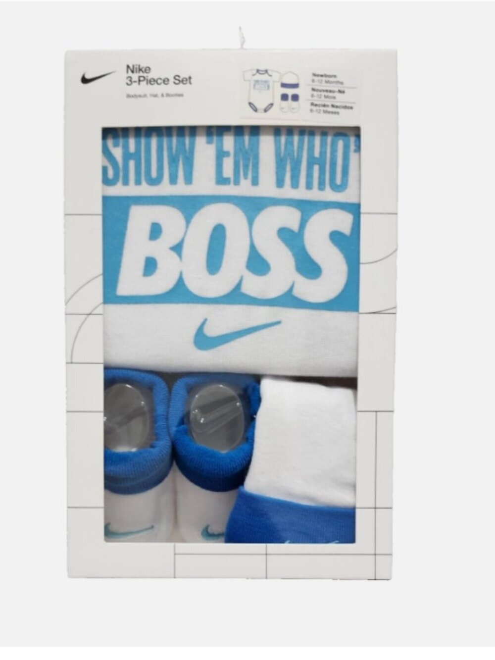 Share Nike Baby Infant Show 'Em Who's Boss 3-Piece Hat, Socks, Bodysuit Set 6-12